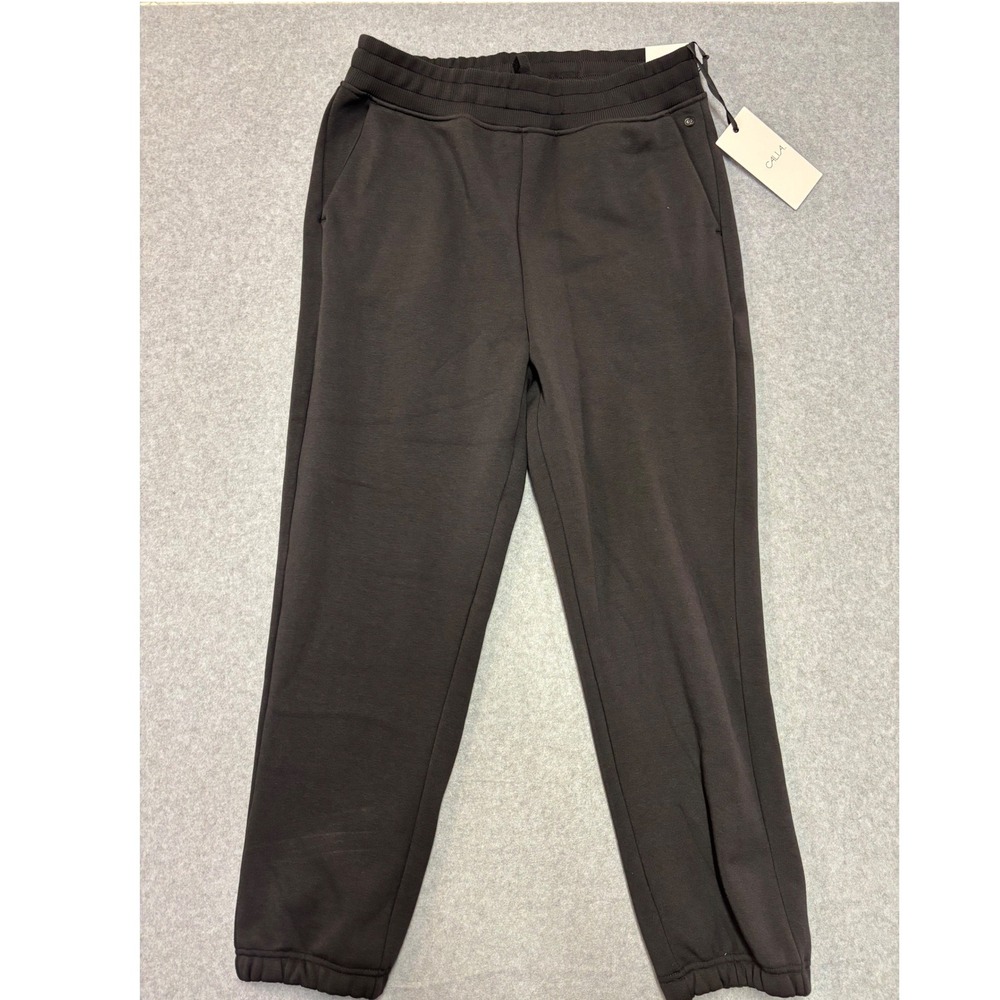 CALIA Women Soft Scuba Fleece High-Rise Cinch Jogger Pure Black Medium WAX115